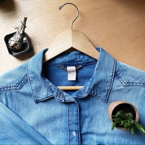 H&M+ chambray button down